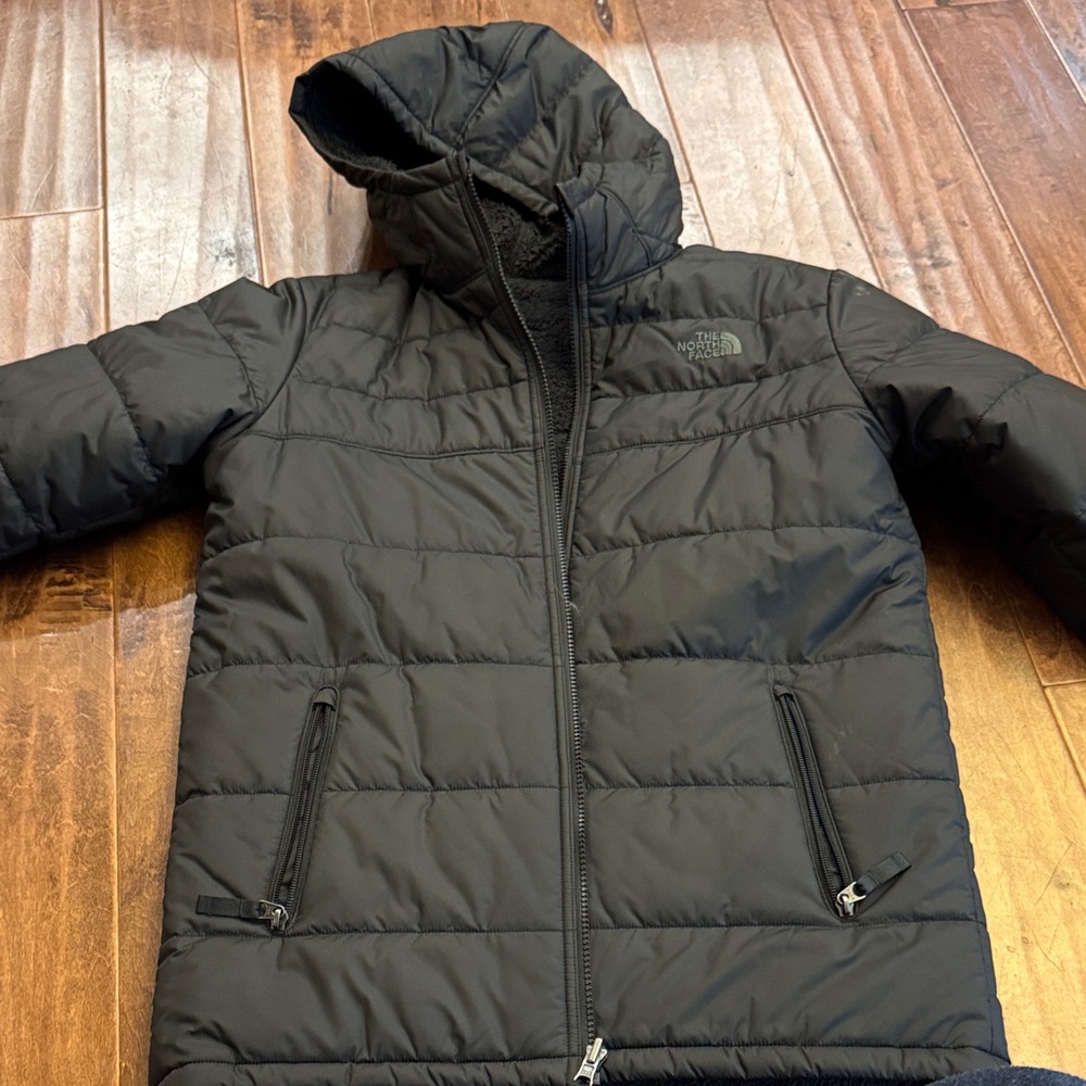 The North Face Kids Charcoal Puffer Jacket